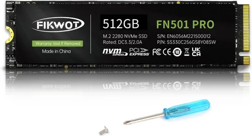 Miniatura 10 de Fikwot FN501 Pro 256GB NVMe SSD - M.2 2280 PCIe Gen3 x4 Unidad de Estado Sólido Interna con pegatina de enfriamiento de grafeno, hasta 3,500 MB/s