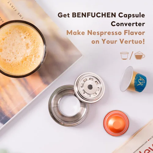 Miniatura 8 de Adaptador de cápsulas de café reutilizable compatible con Nespresso Vertuo, ENV135 y VertuoLine GCA1, convertidor de cápsulas de café de acero
