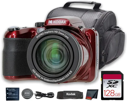 Kodak PIXPRO AZ425 - Cámara digital (rojo) | Sensor de 20 MP, zoom óptico de 42x, lente gran angular de 0.945 in y estabilización óptica de imagen |