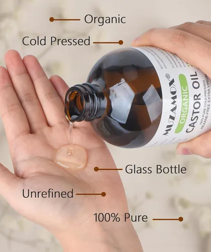Miniatura 3 de Aceite de ricino orgánico prensado en frío sin refinar, 100% puro y libre de hexano, ideal para paquete de aceite de ricino, cuidado de la piel