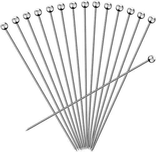 Miniatura 11 de 20 palillos de cóctel para bebidas, palillos de dientes de cóctel de acero inoxidable largos, brochetas de cóctel reutilizables, palillos de martini