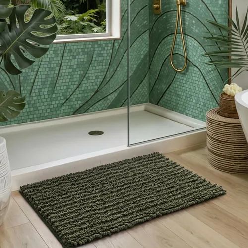 Miniatura 4 de DEXI - Alfombra de baño de 16 x 24 pulgadas, super suave y gruesa de felpilla absorbente, antideslizante, lavable a máquina, de microfibra esponjosa