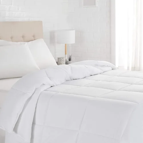 Miniatura 6 de Amazon Basics Edredón alternativo de plumón blanco e relleno de edredón con pestañas en las esquinas, lavable a máquina, tamaño individual