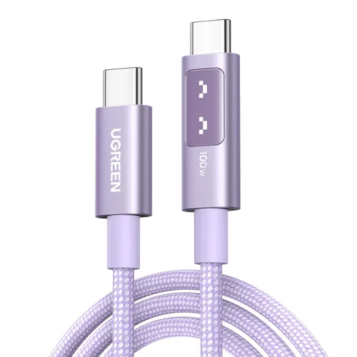 Miniatura 10 de UGREEN Uno - Cable USB C a USB C de 100 W, cable de carga rápida tipo C con pantalla LED para iPhone 17/17 Air/17 Pro/17 Pro Max/16, MacBook