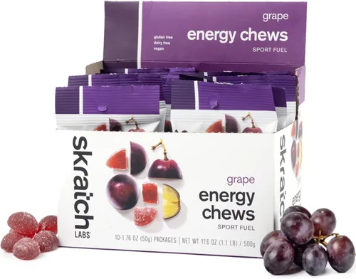 Miniatura 11 de Skratch Labs Energy Chews Gomitas para correr, ciclismo y rendimiento deportivo Alternativa de gel Frambuesa (paquete de 10) Sin gluten