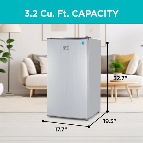 Miniatura 2 de BLACK+DECKER Refrigerador compacto de 3.2 pies cúbicos, refrigerador pequeño ENERGY STAR, mini refrigerador de una sola puerta con compartimento