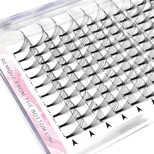 Miniatura 40 de CoMango Extensiones de pestañas de volumen 3D/4D/5D/6D/10D, grosor de 0.003 in, rizo C/D, tallo corto de 0.315-0.591 in, extensiones de pestañas