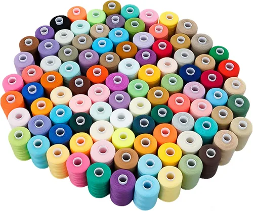 Miniatura 12 de Simthread Hilo de coser multiusos, 24 carretes, hilo de poliéster de 1000 yardas para coser, prácticos hilos de coser de poliéster para máquina