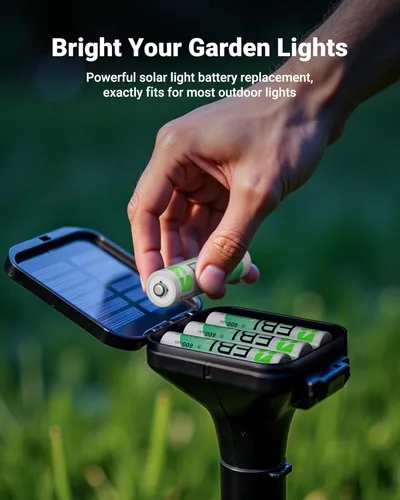 Miniatura 2 de EBL Batería solar AAA para luces solares de repuesto de 1.2 V 600 mAh pilas AAA recargables triple A para control de juegos, control remoto RC