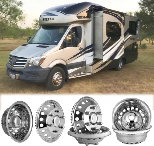 Simulador de rueda de 16 pulgadas para Dodge 2007-2025, Mercedes y Freightliner Sprinter Van, 4 tapacubos protectores impermeables a presión de 6