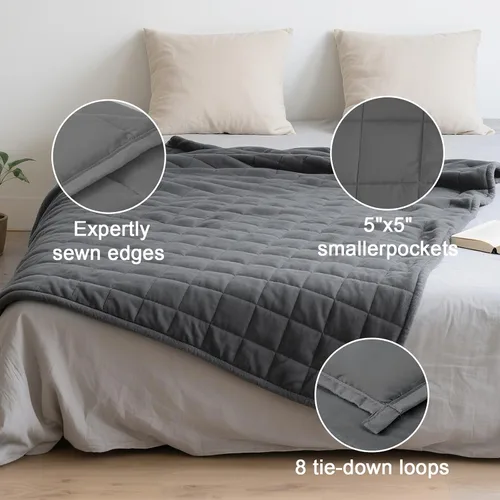 Miniatura 4 de Hillhub Manta con peso para adultos, varios tamaños para un peso de 30 a 350 libras, lavable a máquina, suave, gruesa y transpirable para todas