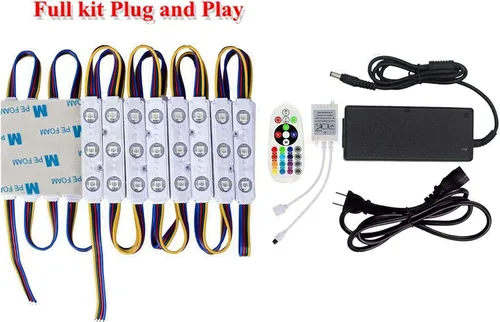 Miniatura 3 de Kit de luces LED para ventana de tienda de 10 pies, módulo de luz LED inyectado RGB 5050 con clavijas de alimentación y control remoto de 24 teclas