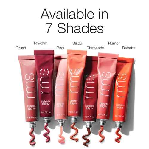 Miniatura 6 de RMS Beauty Liplights Cream Lip Gloss - Bálsamo labial voluminoso y tinte labial híbrido - Hidratante para labios con manteca de karité y aceite