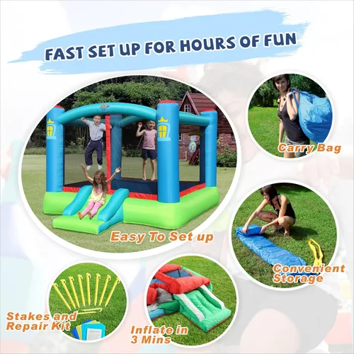 Miniatura 7 de Action Air Casa de la rebote, gorila inflable al aire libre con soplador, gran área de salto castillo animoso para niños