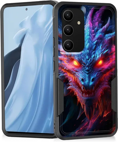 Miniatura 51 de Funda para Galaxy A14 5G, resistente de doble capa híbrida de policarbonato duro, goma suave, a prueba de golpes, funda protectora resistente