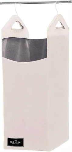 The Fine Living Co. - Bolsa colgante para ropa sucia, colgador resistente, organizador de cestas de armario que ahorra espacio (beige)