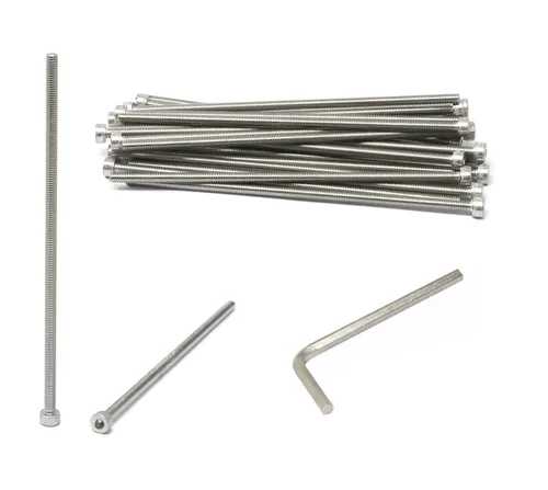 Miniatura 232 de iexcell 25 piezas M4 x 60/65/70/75/3.150 in paso de rosca 0.028 in acero inoxidable 304 cabeza hexagonal Tornillos Tornillos surtido Kit