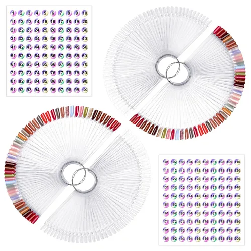 Miniatura 8 de Subay Palitos para muestras de uñas, 120 piezas de muestras de color transparente para esmalte de gel, palos de práctica de muestra en espiral