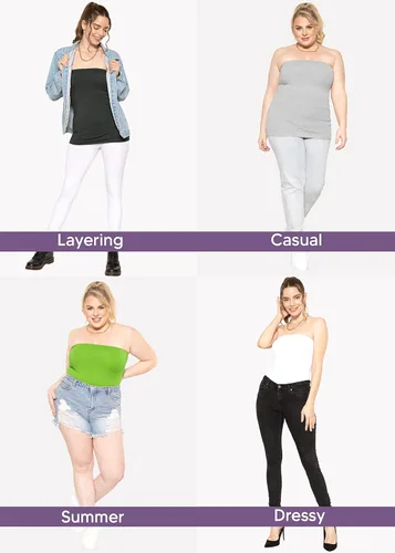 Miniatura 5 de La elasticidad es comodidad - Camiseta entallada de algodón sin tirantes para mujer