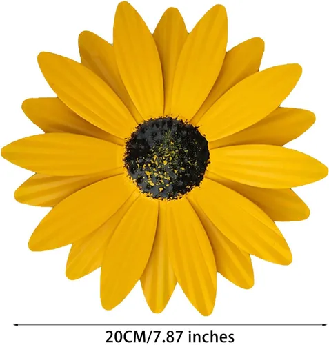 Miniatura 6 de Tencount Decoración de arte de pared de flores de metal, esculturas de pared, placa para colgar en interiores o exteriores, para baño, sala