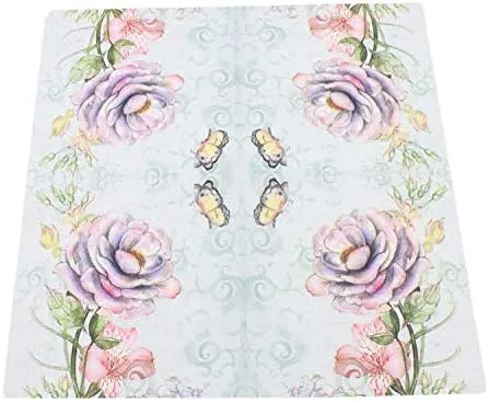 Miniatura 5 de WallyE Servilletas de papel de rosa y mariposa, tejido floral para fiesta de té, almuerzo, despedida de soltera, fiesta de té, boda o decoupage