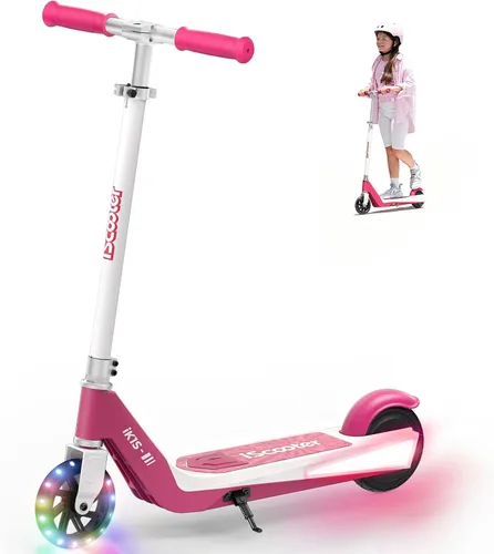 Miniatura 9 de iScooter IK3 Serious Electric Scooter for Kids Aged 6-12, 3/6/10MPH Speed, Dual Brake System, 3 Heights (IK3Pro), Magnetic Charging, Colorful Negro