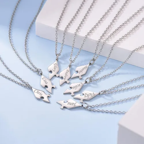 Miniatura 2 de U7 Heart or Puzzle Piece Best Friend Necklaces for 2-8 Stainless Steel 18K Gold Plated BFF Forever Friendship Necklace Gift for Men Women