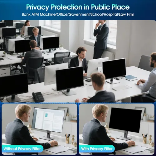 Miniatura 5 de YAKAI Paquete de 2 filtros de pantalla de privacidad para computadora de 24 pulgadas para monitor de pantalla ancha de relación de aspecto 16:9