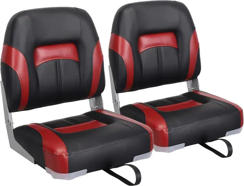Miniatura 18 de Leader Accessories Un par de asientos plegables Elite para barco de pesca con respaldo bajo/alto (2 asientos)