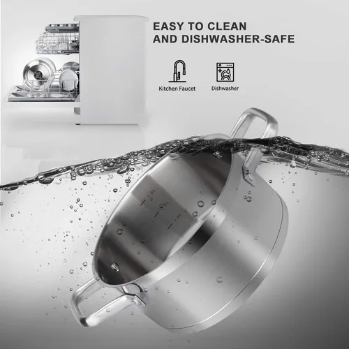 Miniatura 6 de Duxtop, juego de utensilios de cocina de acero inoxidable de inducción lista, con tecnología de unión por impacto., Acero inoxidable