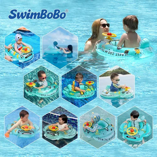 Miniatura 2 de Swimbobo Toddler Pool Float with Seat Boat Inflatable Ride-on Car for Kids Outdoor Toys