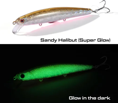 Miniatura 2 de LITTMA Señuelos de pesca de surf de California Señuelos de pesca de agua salada Jerkbait Crankbait Surf Minnow 110 - Sardina metálica Super Glow