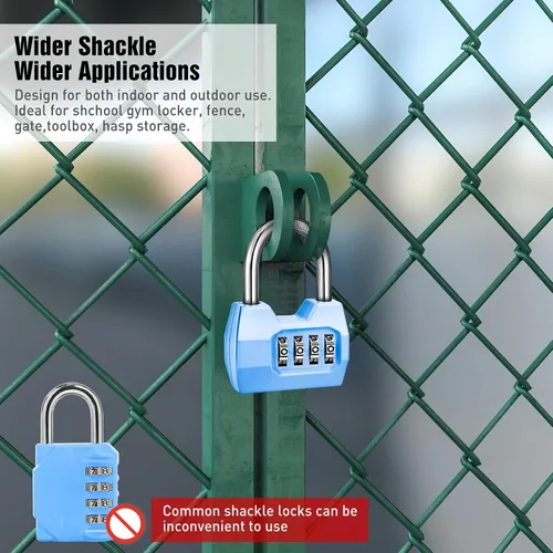 Miniatura 6 de 1 Paquete disecu Candado de Combinación de 4 Dígitos, Impermeable para Exteriores, para Casillero de Gimnasio Escolar, Cerca, Portón, Cobertizo