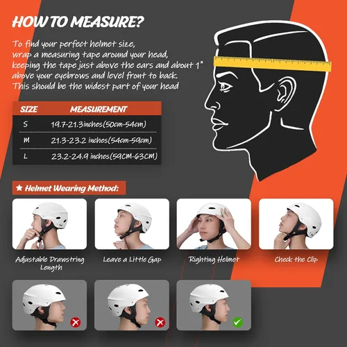 Miniatura 5 de Vihir Casco ajustable para deportes acuáticos para adultos con orejas, perfecto para kayak, navegación, surf Blanco brillante
