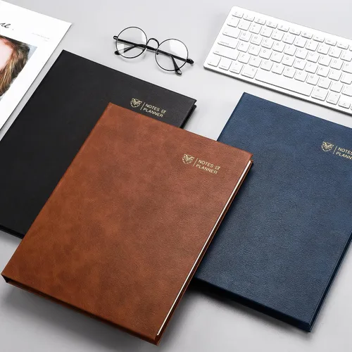 Miniatura 2 de EMSHOI Agenda diaria sin fecha de 9.2 x 12 pulgadas, bloc de notas grande de lista de tareas, 240 páginas de recambio, planificador de carpetas