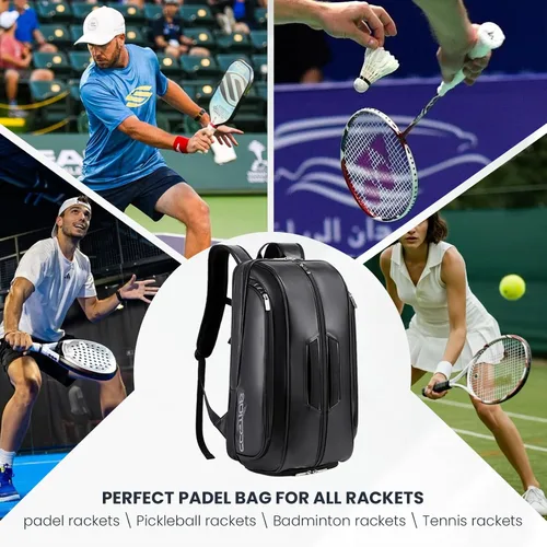 Miniatura 6 de Tennis Racket Bag Pickleball Padel Backpack With Shoe Compartment, Laptop Sleeve,Fence Hook,Ball Sleeve