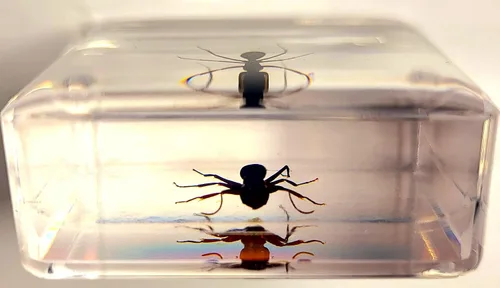 Miniatura 3 de Hormiga tejedora real de 1.457 in en resina de lucita cristalina, espécimen preservado de polyrhachis inmersiones, insectos, taxidermia, colección
