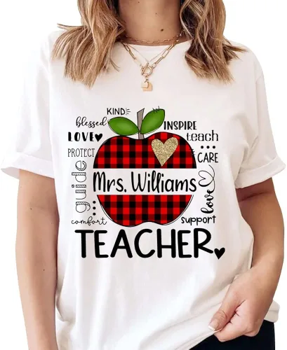 NAZENTI Camisas personalizadas para profesores, regalos para profesores, camisa de regreso a la escuela, camisas para profesores preescolares,