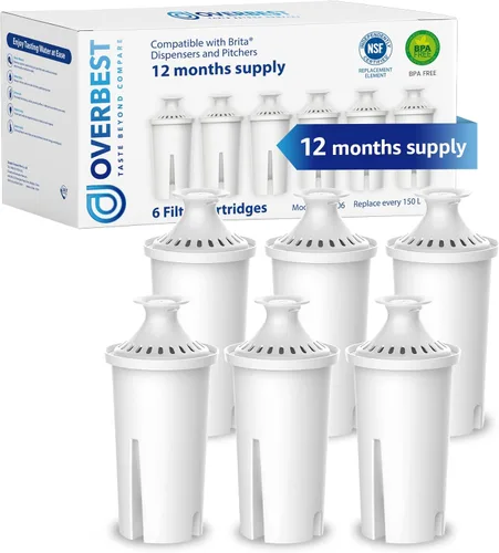 Miniatura 16 de Overbest Filtro de agua para jarra 7006, repuesto para filtro Brita®, jarras y dispensadores Brita®, Classic 35557, OB03, Mavea® 107007 y más