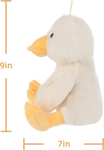 Miniatura 8 de Juguetes de Cordero de Albaricoque de Peluche de Pato de Terciopelo Blanco con Pata Fina, Animal de Peluche Suave y Abrazable Perfecto para Niños