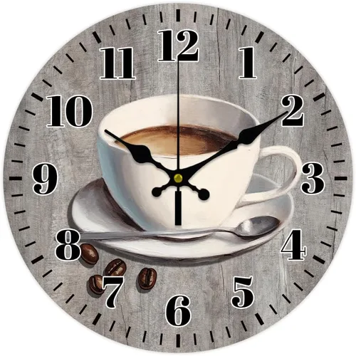 Miniatura 13 de CHGCRAFT Reloj de pared con brújula náutica vintage de 12 pulgadas, relojes de pared silenciosos, relojes digitales redondos, funciona