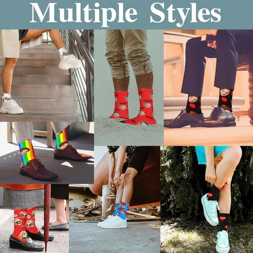 Miniatura 5 de Calcetines personalizados con foto facial, calcetines divertidos personalizados para hombres y mujeres, regalos personalizados para el día de San