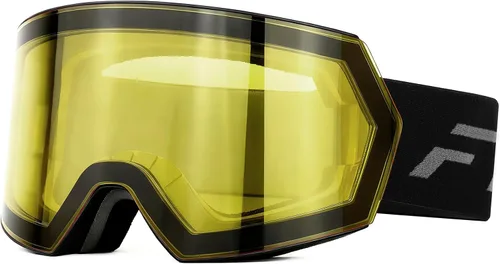Miniatura 8 de FMY - Gafas de esquí para hombres, mujeres y jóvenes - Gafas de snowboard y esquí con protección antivaho UV400 para adultos Marco azul hielo