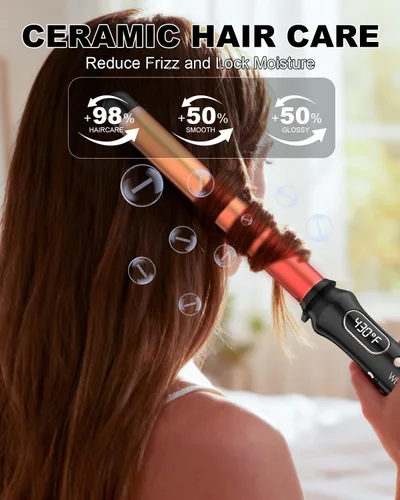 Miniatura 8 de Rizador de 1 pulgada, rizador profesional para cabello largo, sin abrazadera para un peinado rápido.