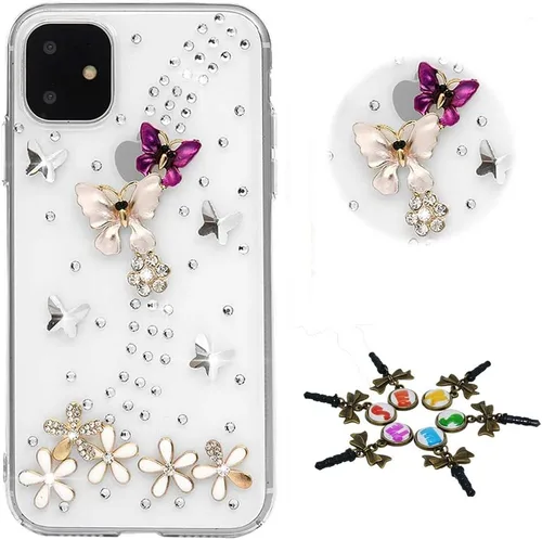 Miniatura 28 de Sparkle - Funda para teléfono compatible con Samsung Galaxy Z Flip 2 5G - Elegante - Funda 3D hecha a mano con diseño de diamantes de imitación