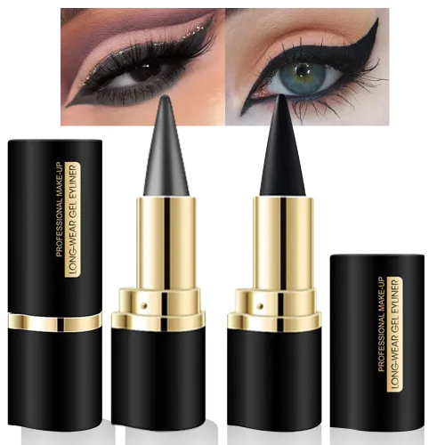 Miniatura 11 de evpct Delineador de ojos de gel negro y marrón 2 en 1, impermeable, a prueba de manchas, para Waterline, juego de pomadas de crema de cejas