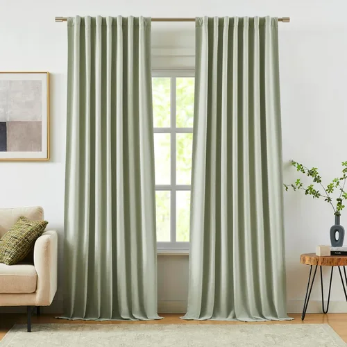 Miniatura 12 de Vision Home Cortinas opacas de color azul cambray de 63 pulgadas para dormitorio, aislamiento térmico, oscurecimiento de la habitación, juego