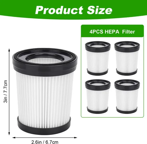 Miniatura 2 de Repuesto de filtro de vacío para aspiradoras Fabuletta FSV001/FSV101, Girnoor G160/G165, Lubluelu 202, Oraimo OSV-102, VacLife VL732/VL206, Besswin