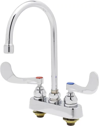 Miniatura 5 de T&S Brass B-1210-12 Llenadora de vidrio de pedestal de montaje en cubierta de 12 pulgadas con vástago macho Npt de 1/2 pulgada Latón