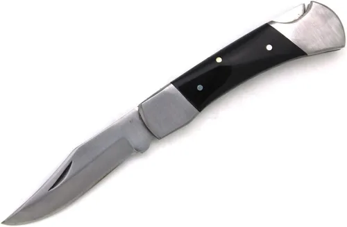 Miniatura 3 de Colección cuchillo plegable con funda de cuero hoja afilada de caza